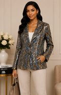 Midnight Mosaic Faux Snakeskin Blazer