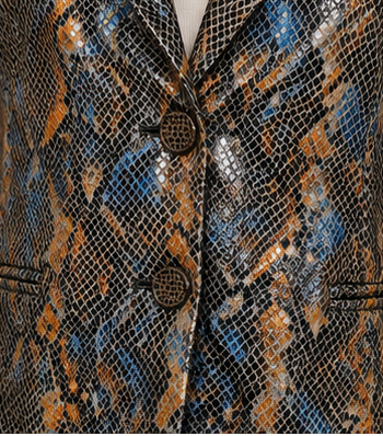 Midnight Mosaic Faux Snakeskin Blazer