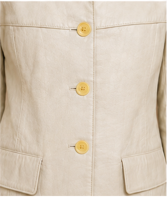 Ivory Leather Tailored Blazer – Timeless Sophistication