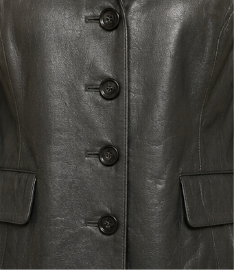 Charcoal Leather Blazer Jacket
