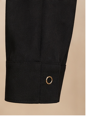 Midnight Elegance Grommet Wrap Dress