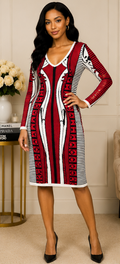 Crimson Contour Sweater Dress