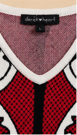 Crimson Contour Sweater Dress