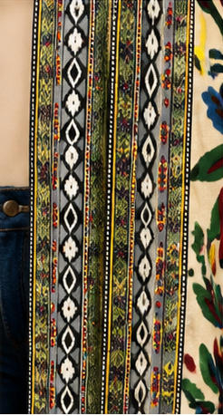 Botanical Mosaic Open-Front Kimono