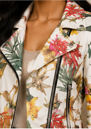 Tropical Bloom Moto Jacket