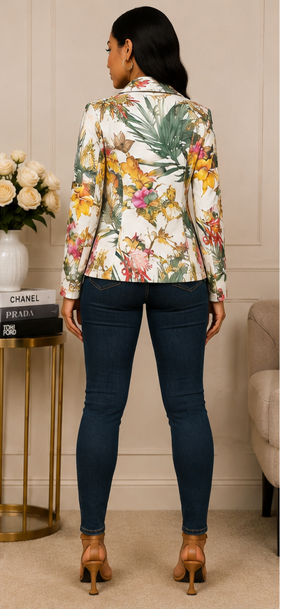 Tropical Bloom Moto Jacket
