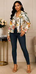 Tropical Bloom Moto Jacket