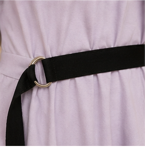 Lavender Asymmetrical Belted Midi Dress