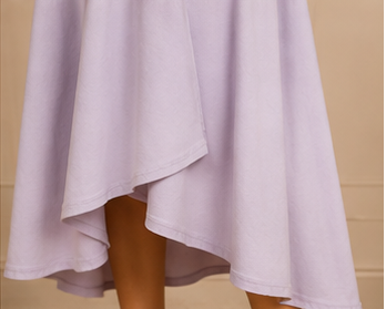 Lavender Asymmetrical Belted Midi Dress