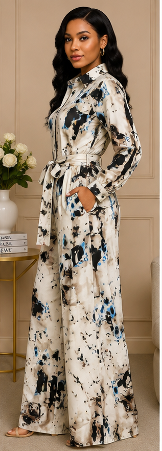 Abstract Art Two-Piece Pant Set