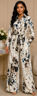 Abstract Art Two-Piece Pant Set