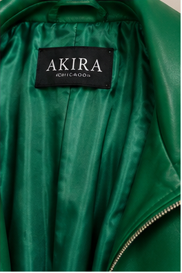Emerald Green Faux Leather Belted Trench Coat