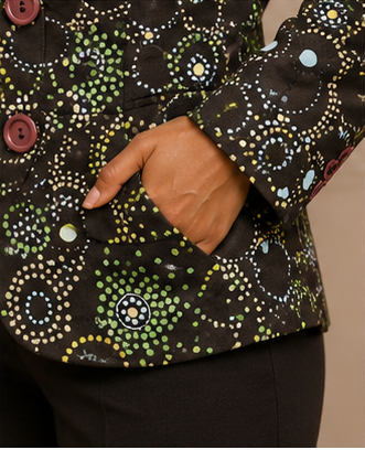 Abstract Circle Print Tailored Blazer