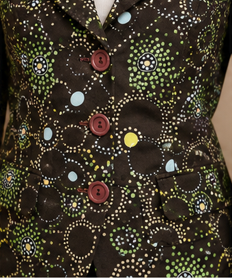 Abstract Circle Print Tailored Blazer
