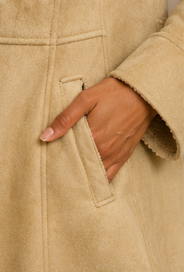 Cozy Faux Shearling Hooded Toggle Coat