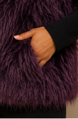 Forever 21 Deep Plum Faux Fur Vest