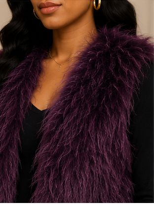 Forever 21 Deep Plum Faux Fur Vest