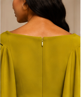 Olive Couture Off-Shoulder Cape Mini Dress