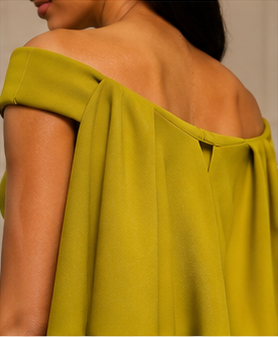 Olive Couture Off-Shoulder Cape Mini Dress