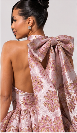 Rosé Bloom Couture Mini Dress