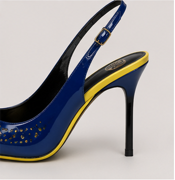 Cobalt Blue Pointed-Toe Slingback Heels