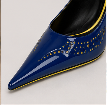 Cobalt Blue Pointed-Toe Slingback Heels