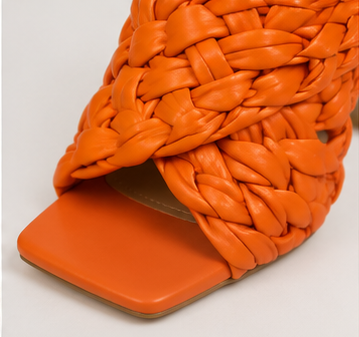 Orange Woven Statement Heels