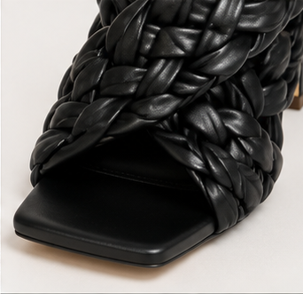 Black Woven Statement Heels
