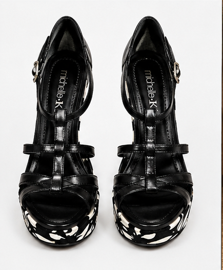 Black & White Printed Platform Heels