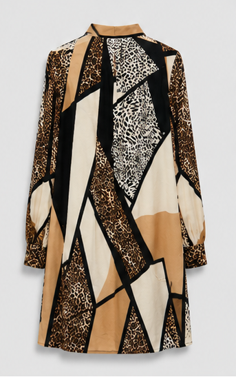 Modern Muse Geometric Long-Sleeve Dress