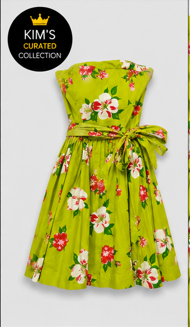 Lime Garden Floral Wrap Dress