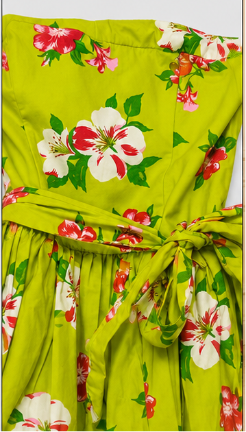 Lime Garden Floral Wrap Dress