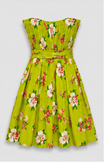 Lime Garden Floral Wrap Dress