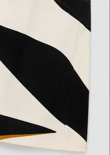 Ivory Abstract Colorblock Dress