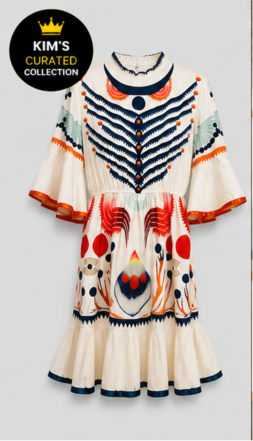 Artisan Ivory Print Dress