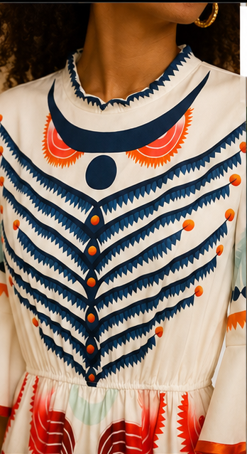 Artisan Ivory Print Dress