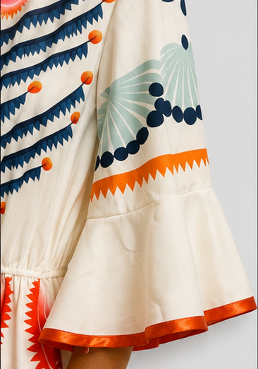 Artisan Ivory Print Dress