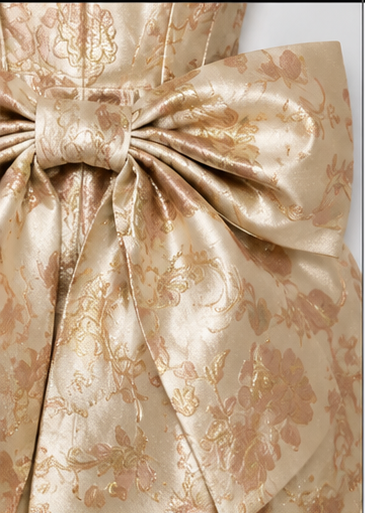 Golden Garden Metallic Bow Dress