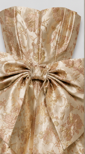 Golden Garden Metallic Bow Dress