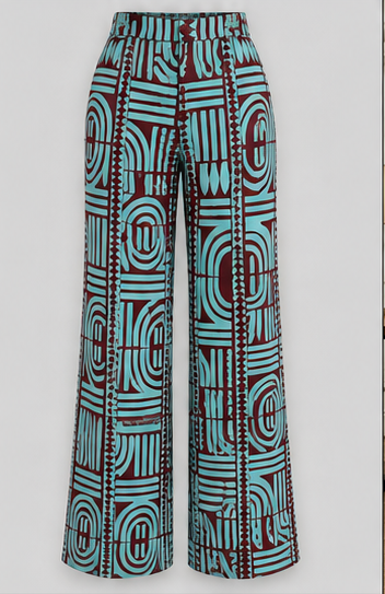 Aqua Muse Geometric Corset-Back Pantsuit