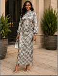 Silver Check Statement Dress