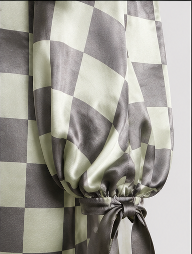 Silver Check Statement Dress