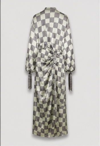 Silver Check Statement Dress