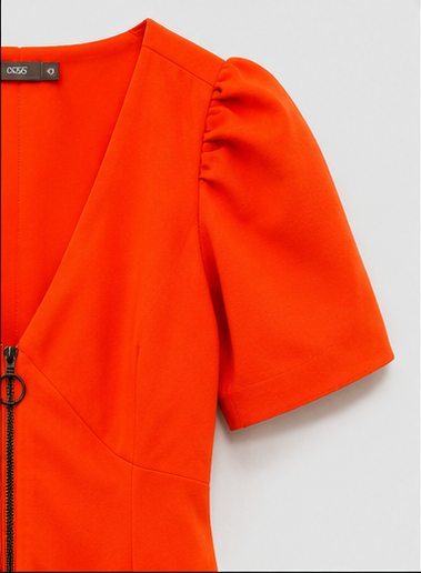 Tangerine Zip-Front Dress