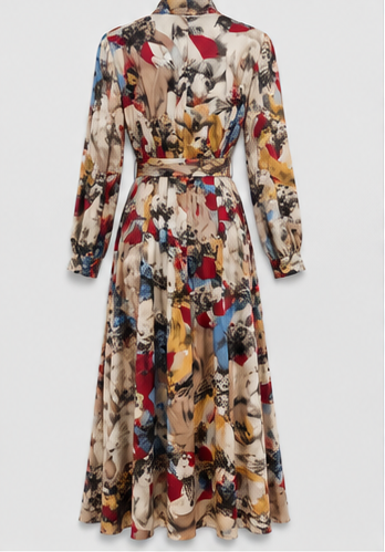 Blue Garden Watercolor Dress