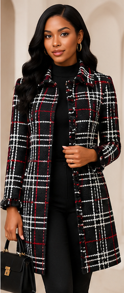 Plaid Statement Coat