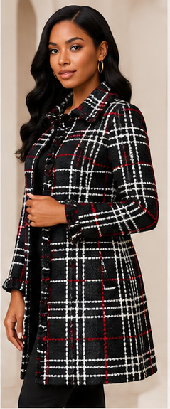 Plaid Statement Coat