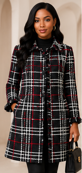 Plaid Statement Coat