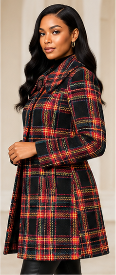 Plaid Wool-Blend Coat – Classic Tartan