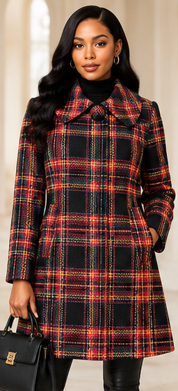 Plaid Wool-Blend Coat – Classic Tartan
